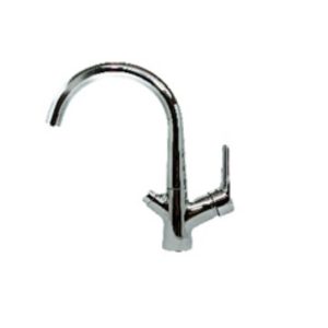 Grifo 3 vías, agua de la red fría y caliente y agua purificada. CURVO CON BOTON